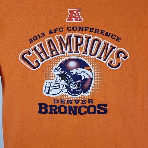 Broncos‎ 2013 AFC Conference Champions Short Sleeve Tshirt Size Large Orange - Picture 3 of 6
